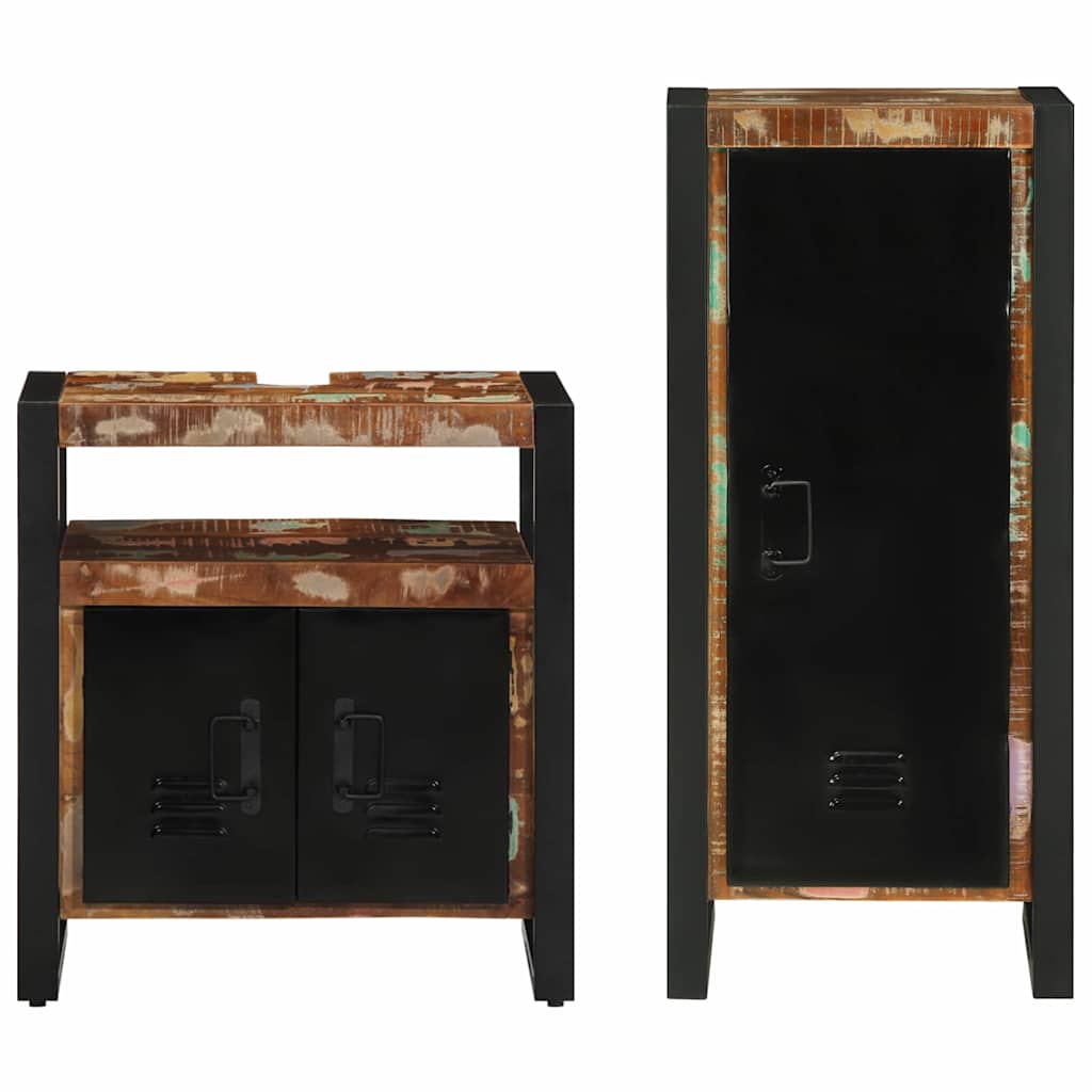 Juego de muebles de baño 2 pcs Madera sólida recuperada