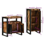 Juego de muebles de baño 2 pcs Madera sólida recuperada