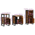 Juego de muebles de baño 3 pcs Madera sólida recuperada