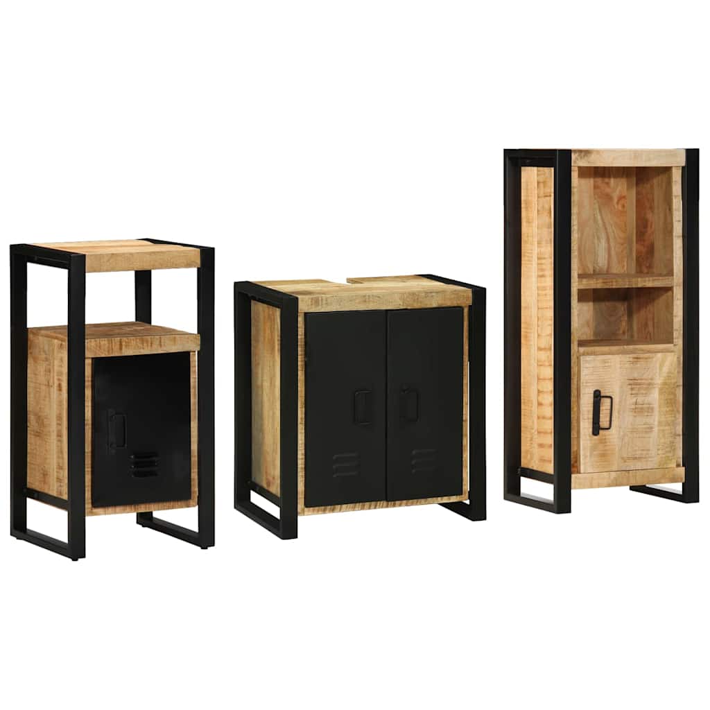 Juego de muebles de baño con cajón 3 pcs Gris hormigón