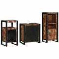 Juego de muebles de baño 3 pcs Madera engineered y metal