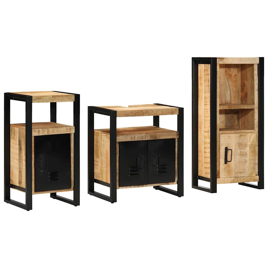 Juego de muebles de baño 3 pcs Madera sólida recuperada
