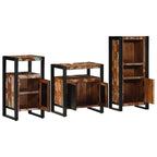 Juego de muebles de baño 3 pcs Madera sólida recuperada