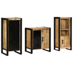 Juego de muebles de baño con cajón 3 pcs Madera de mango maciza