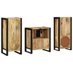 Juego de muebles de baño con cajón 3 pcs Madera de mango maciza