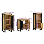 Juego de muebles de baño con cajón 3 pcs Madera de mango maciza
