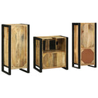 Juego de muebles de baño con cajón 3 pcs Madera de mango maciza
