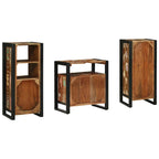 Juego de muebles de baño 3 pcs Madera sólida recuperada