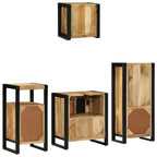 Juego de muebles de baño con cajón 4 pcs Madera de mango maciza