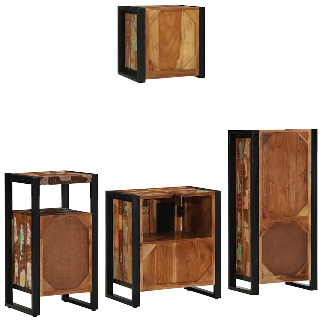 Juego de muebles de baño 4 pcs Madera sólida recuperada