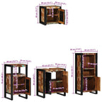 Juego de muebles de baño 4 pcs Madera sólida recuperada