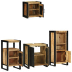 Juego de muebles de baño con cajón 4 pcs Madera de mango maciza