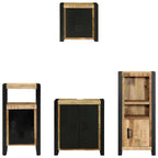 Juego de muebles de baño con cajón 4 pcs Madera de mango maciza