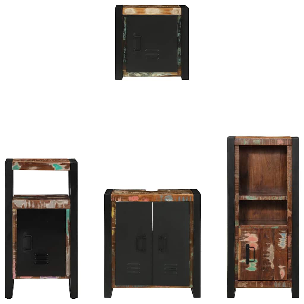 Juego de muebles de baño 4 pcs Madera sólida recuperada