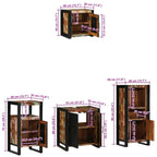 Juego de muebles de baño 4 pcs Madera sólida recuperada