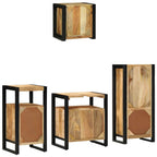 Juego de muebles de baño con cajón 4 pcs Madera de mango maciza