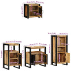 Juego de muebles de baño con cajón 4 pcs Madera de mango maciza