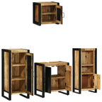 Juego de muebles de baño con cajón 4 pcs Madera de mango maciza