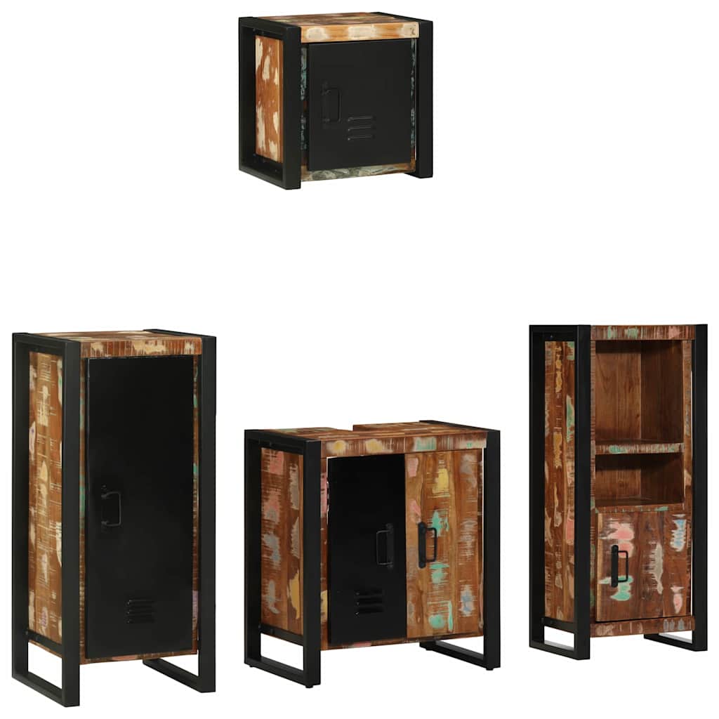 Juego de muebles de baño 4 pcs Madera sólida recuperada