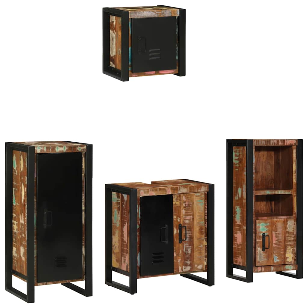 Juego de muebles de baño 4 pcs Madera sólida recuperada