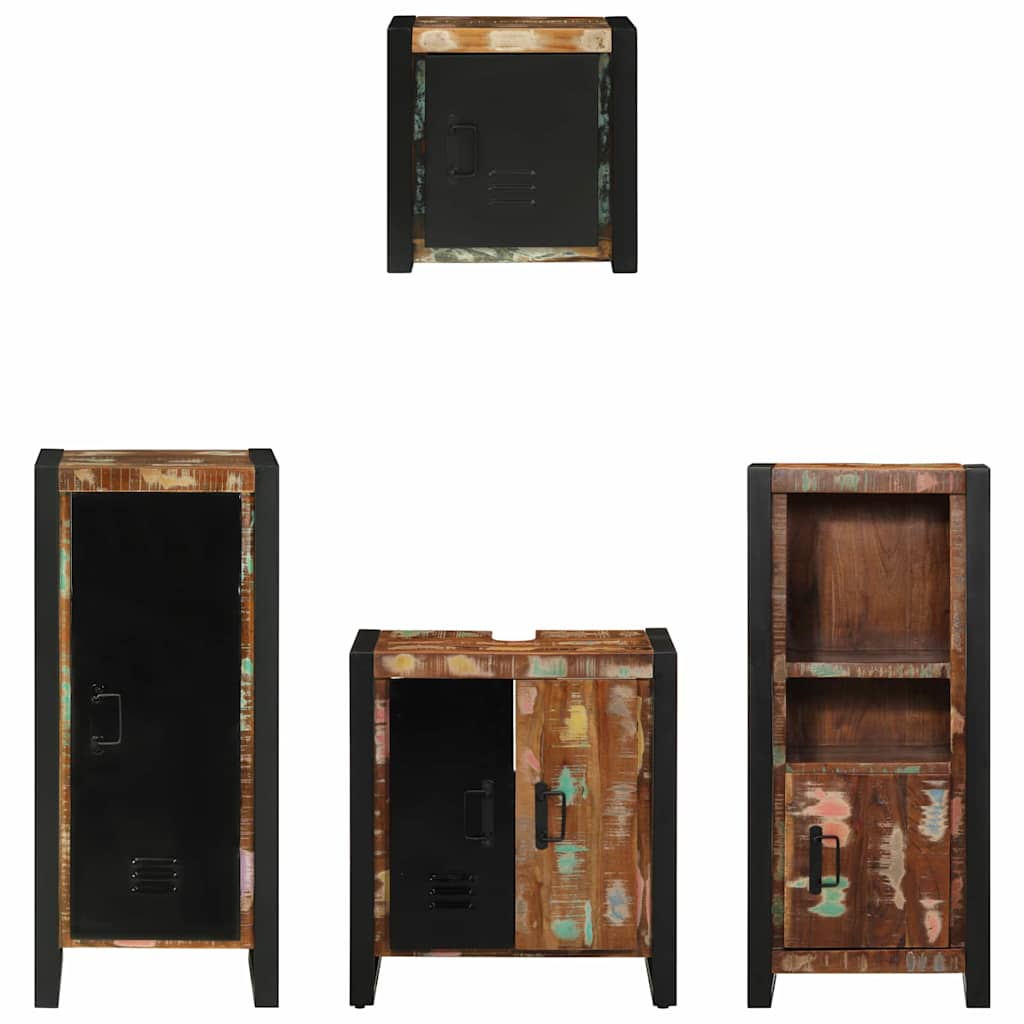 Juego de muebles de baño 4 pcs Madera sólida recuperada