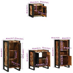 Juego de muebles de baño 4 pcs Madera sólida recuperada