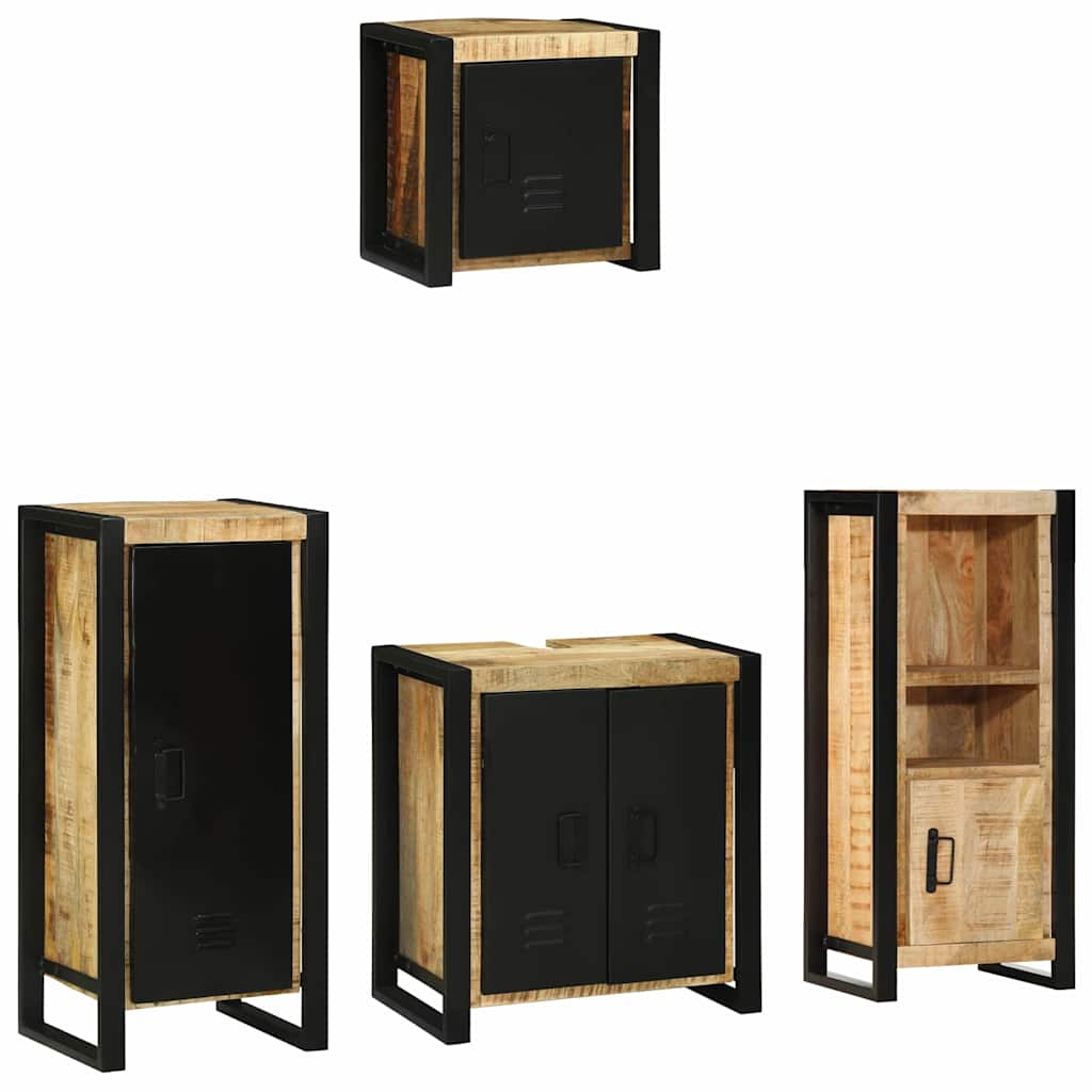 Conjunto de móveis de casa de banho 4 pcs Madeira maciça recuperada