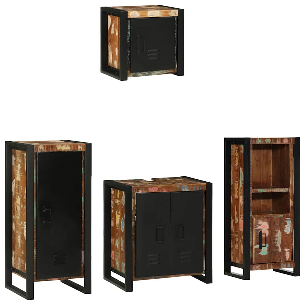 Juego de muebles de baño 4 pcs Madera sólida recuperada