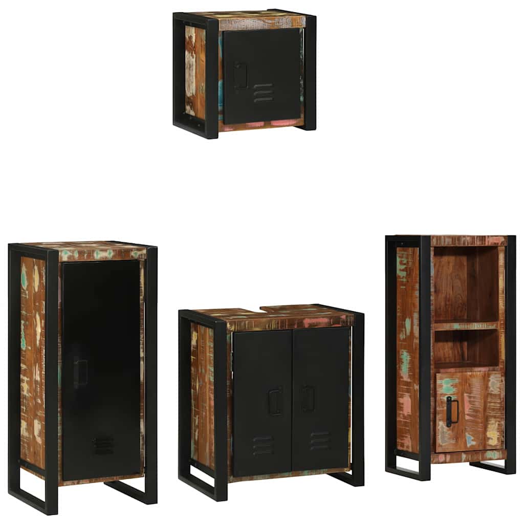Juego de muebles de baño 4 pcs Madera sólida recuperada
