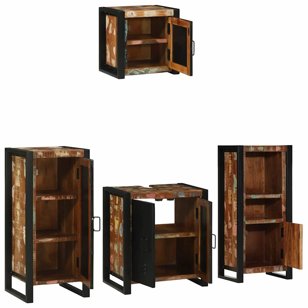 Juego de muebles de baño 4 pcs Madera sólida recuperada