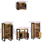 Juego de muebles de baño con cajón 4 pcs Madera de mango maciza