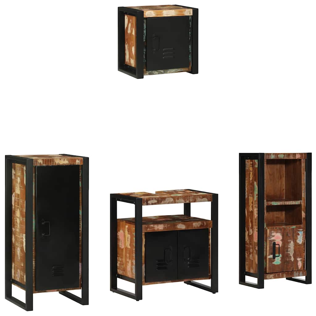 Juego de muebles de baño 4 pcs Madera sólida recuperada