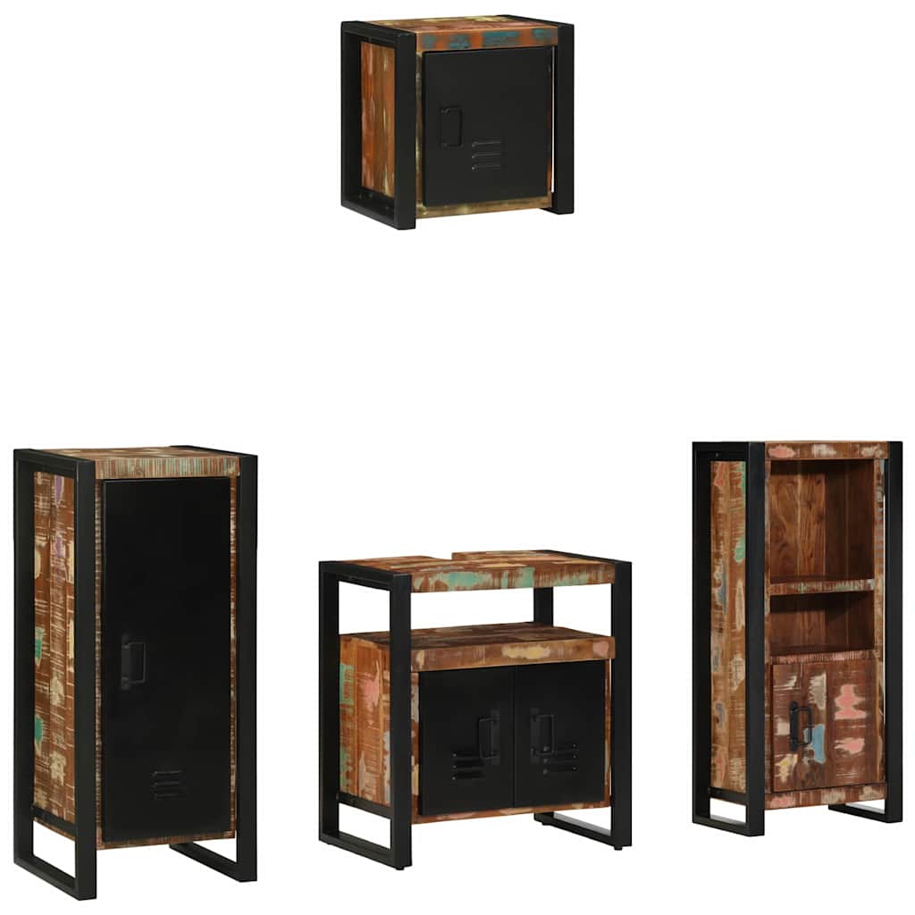 Juego de muebles de baño 4 pcs Madera sólida recuperada