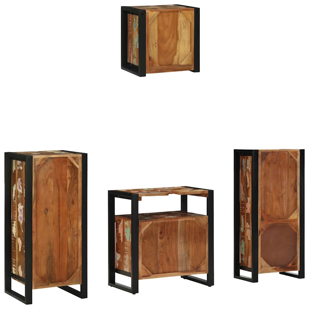 Juego de muebles de baño 4 pcs Madera sólida recuperada