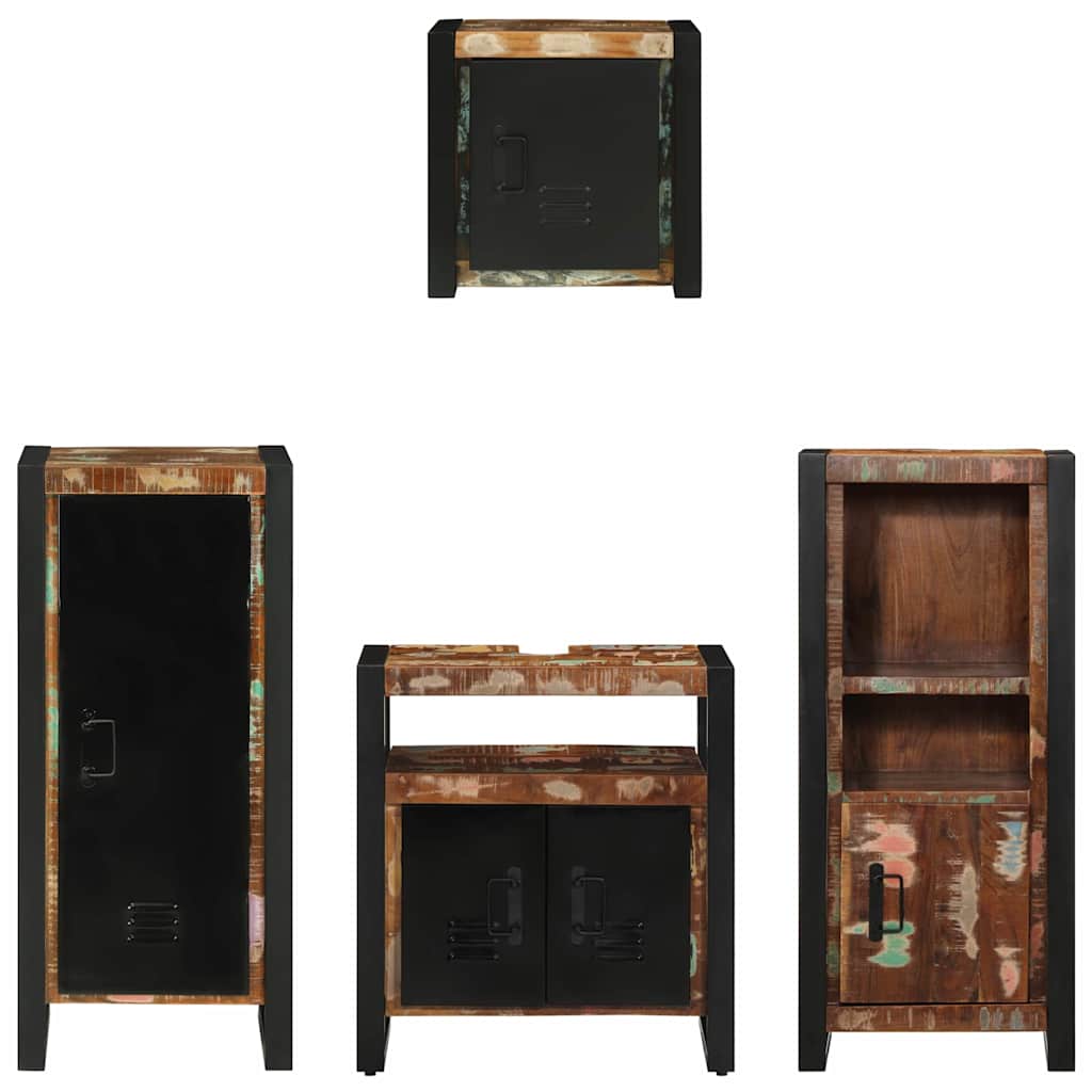 Juego de muebles de baño 4 pcs Madera sólida recuperada