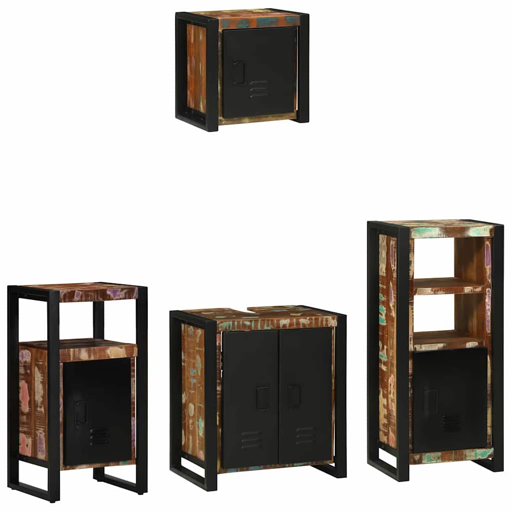 Juego de muebles de baño 4 pcs Madera sólida recuperada