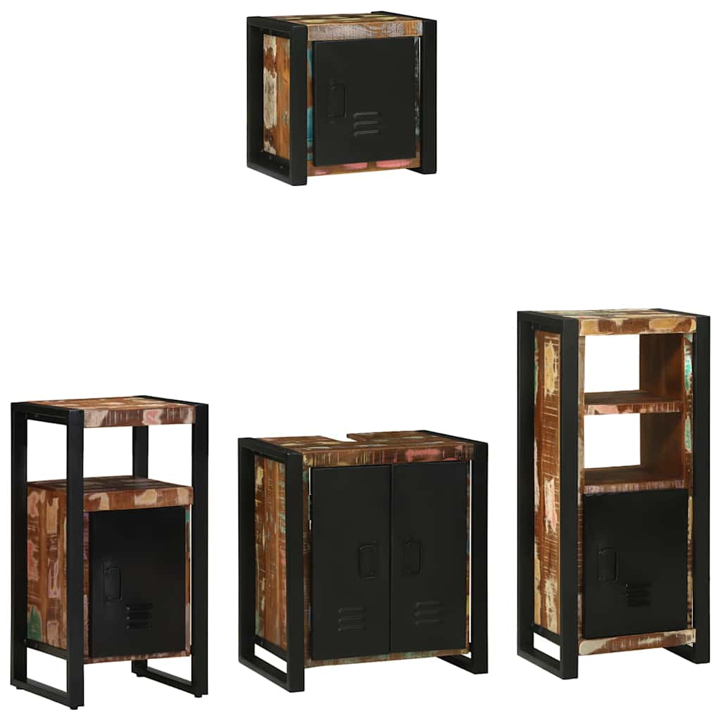 Juego de muebles de baño 4 pcs Madera sólida recuperada