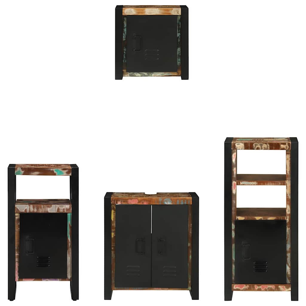 Juego de muebles de baño 4 pcs Madera sólida recuperada