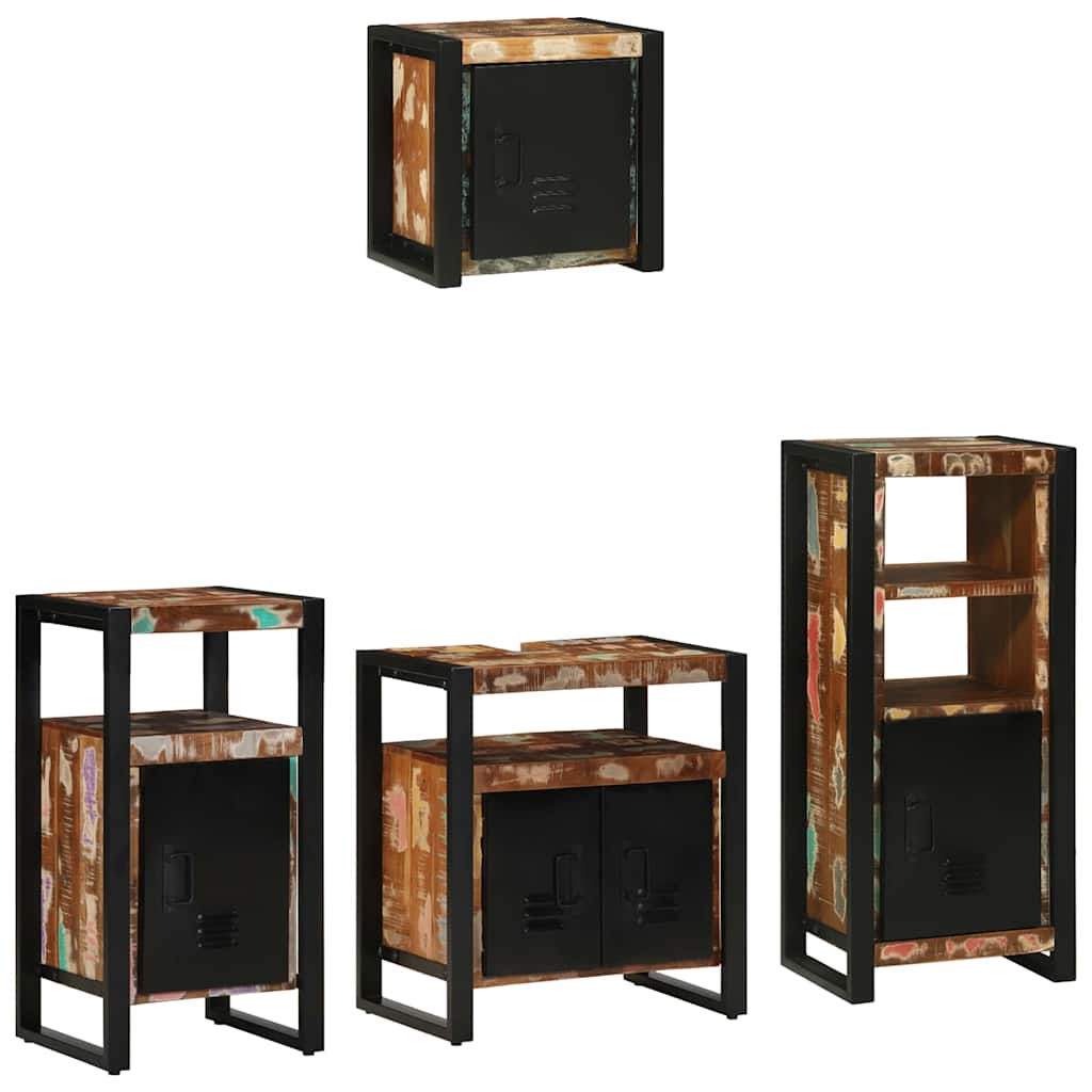 Juego de muebles de baño 4 pcs Madera sólida recuperada