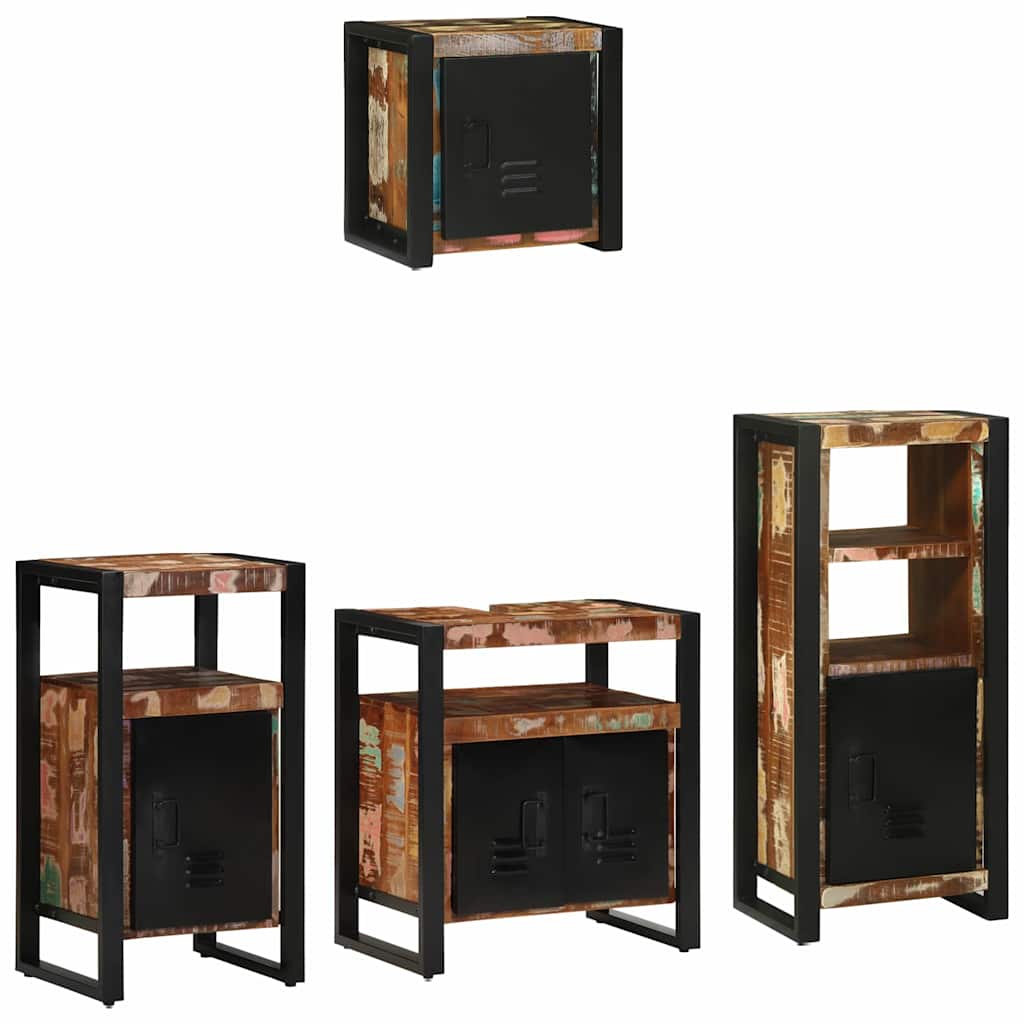 Juego de muebles de baño 4 pcs Madera sólida recuperada