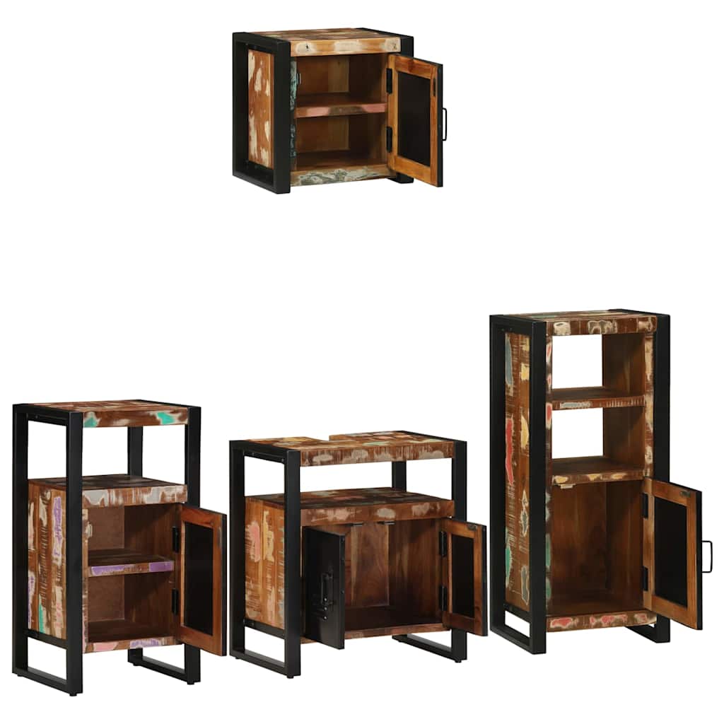 Juego de muebles de baño 4 pcs Madera sólida recuperada