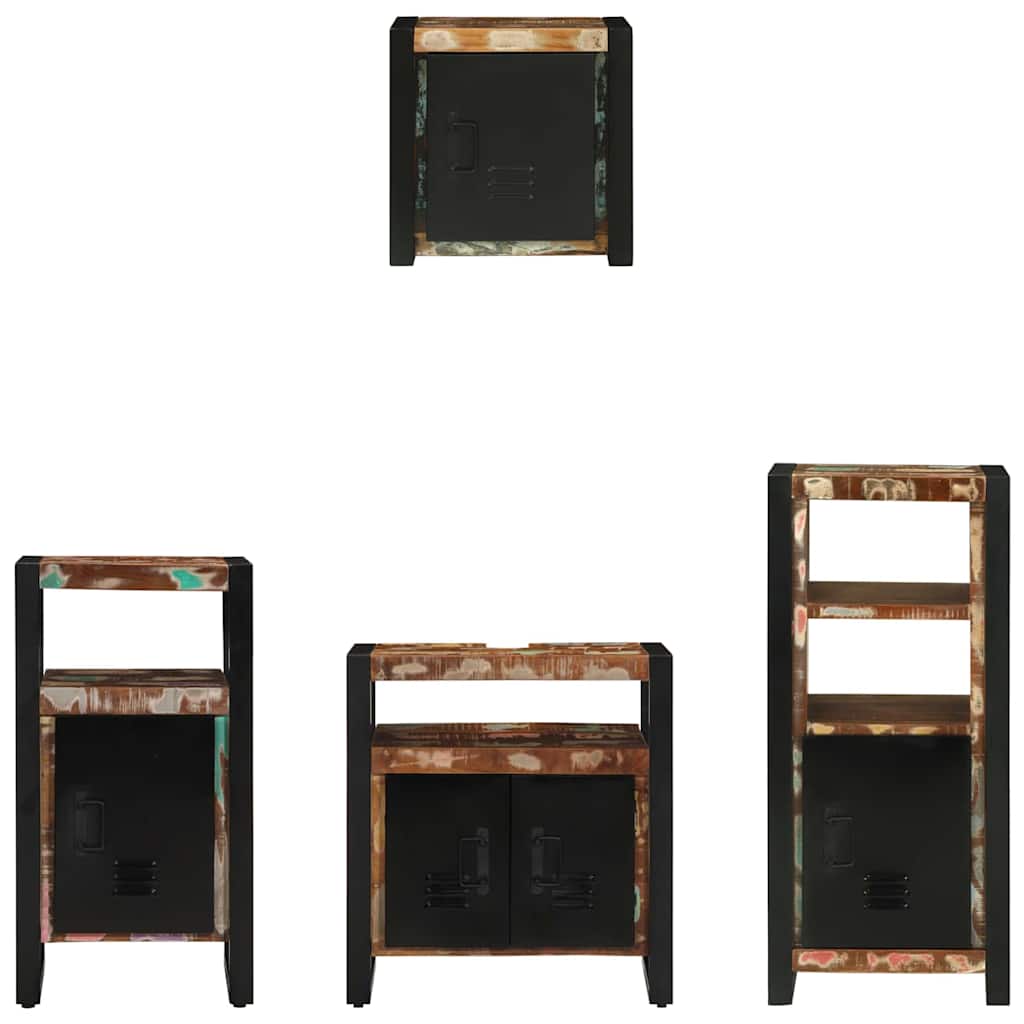 Juego de muebles de baño 4 pcs Madera sólida recuperada