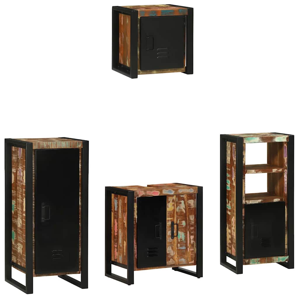 Juego de muebles de baño 4 pcs Madera sólida recuperada
