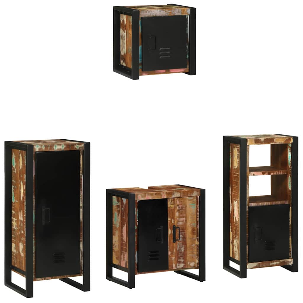 Juego de muebles de baño 4 pcs Madera sólida recuperada