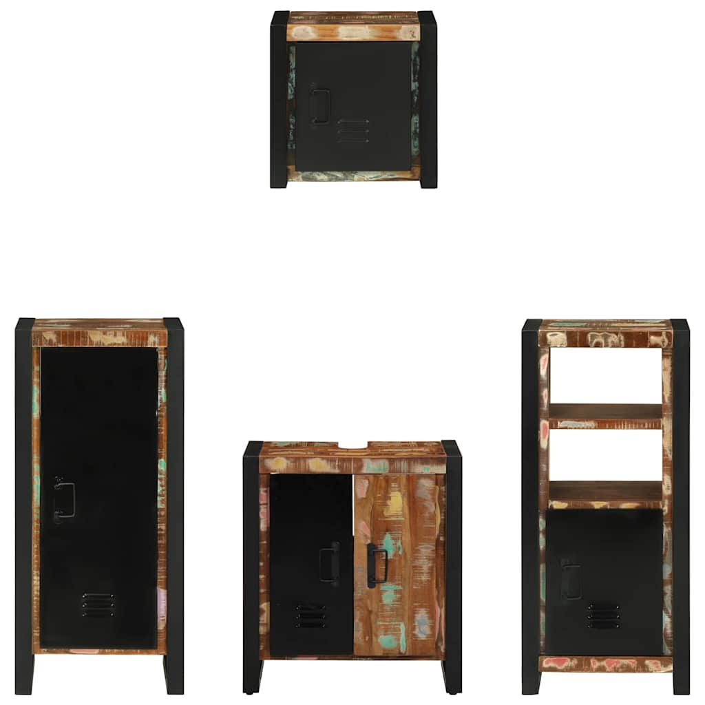 Juego de muebles de baño 4 pcs Madera sólida recuperada