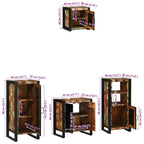 Juego de muebles de baño 4 pcs Madera sólida recuperada