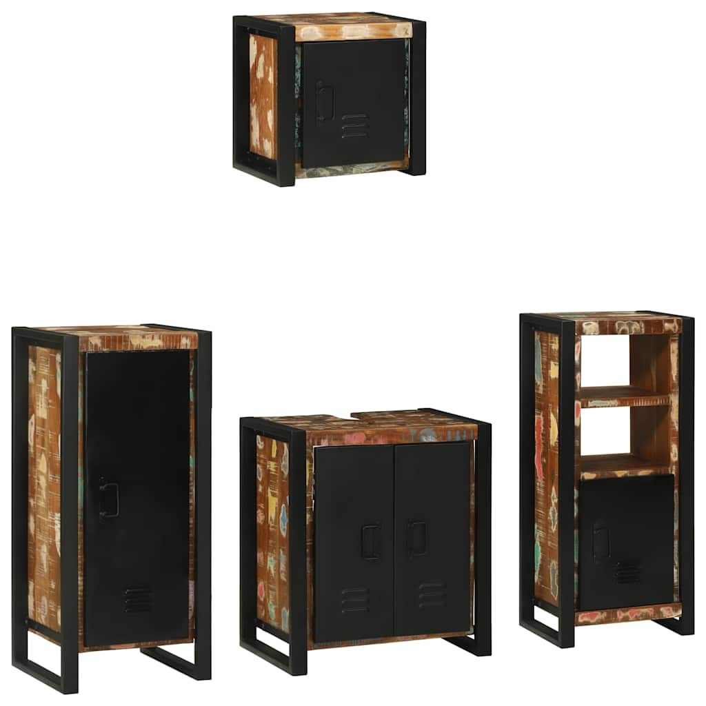 Juego de muebles de baño 4 pcs Madera sólida recuperada