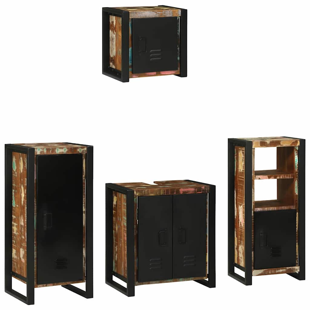 Juego de muebles de baño 4 pcs Madera sólida recuperada