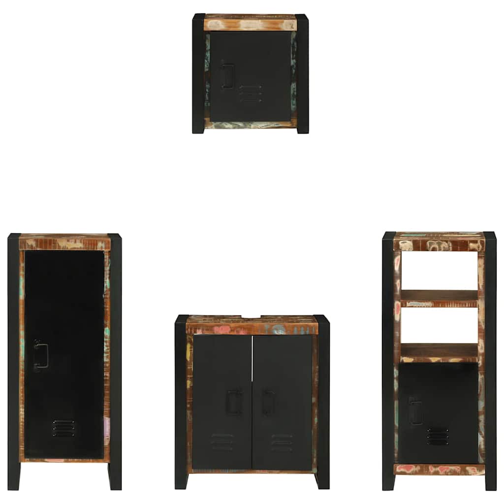 Juego de muebles de baño 4 pcs Madera sólida recuperada