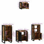 Juego de muebles de baño 4 pcs Madera sólida recuperada